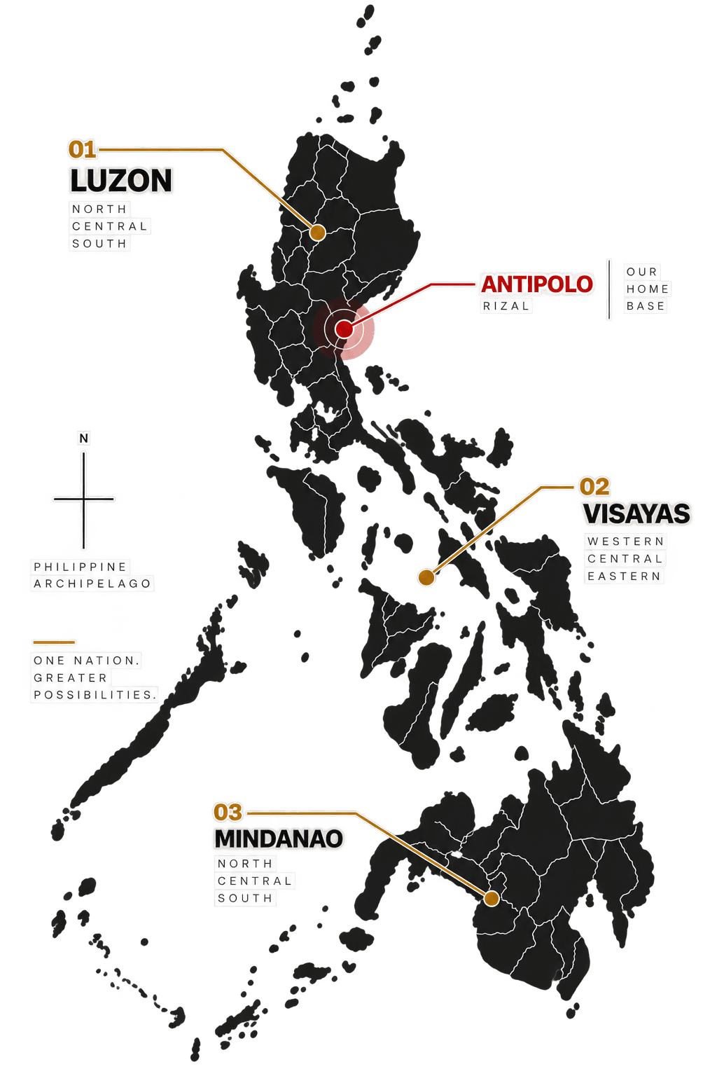 Philippines map showing DAA Advibe nationwide coverage